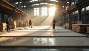 Les étapes d'installation de dalles en aggloméré dans les sols industriels